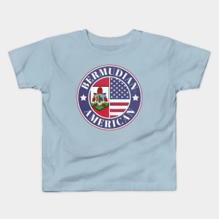 Proud Bermudian-American Badge - Bermuda Flag Kids T-Shirt